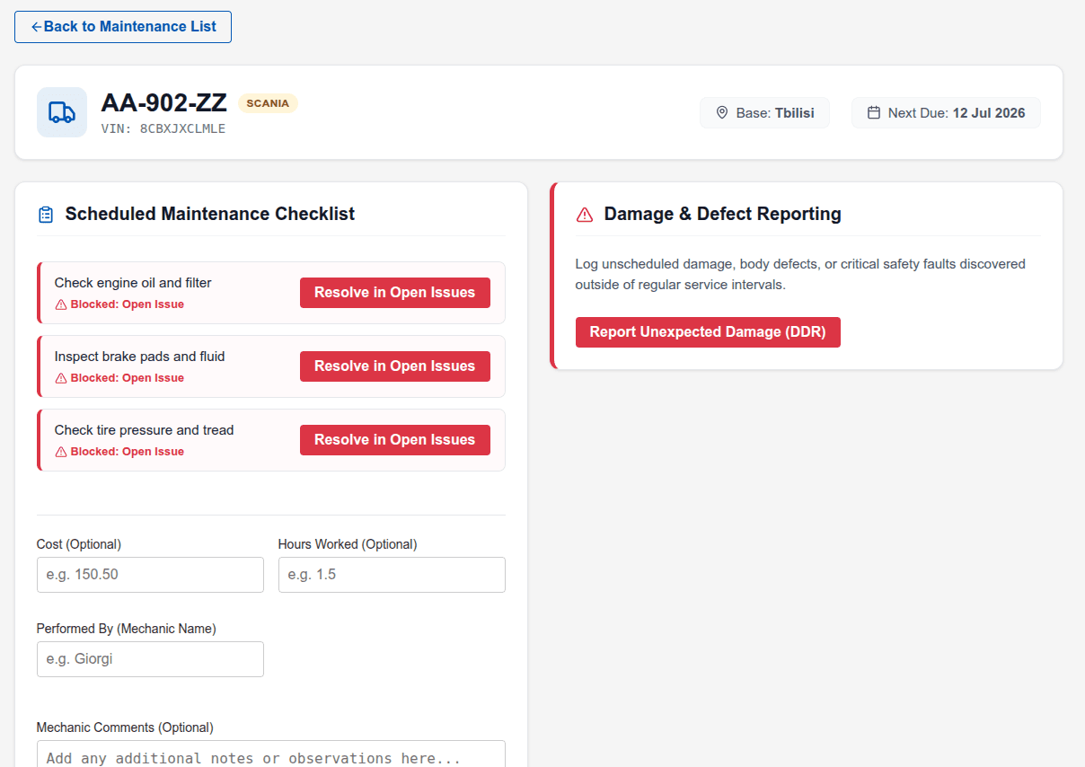 SanitaryFleet - Enterprise Fleet Management System screenshot 2